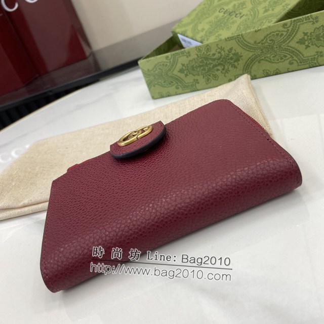 Gucci專櫃古馳最新款Marmont系列錢夾拉鏈中夾錢包 jh2096型號：739498